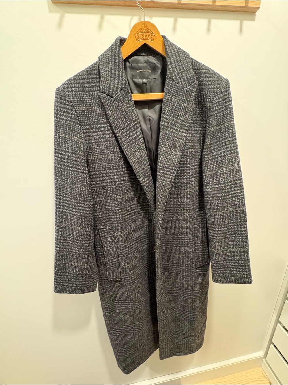 Banana Republic Gray Plaid Pea Coat
